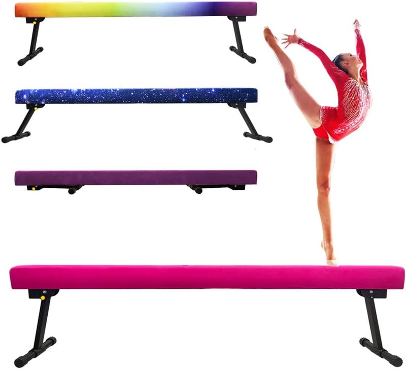 Peakpath 6FT Adjustable&Foldable Gymnastics Balance Beam,Home Gym Equipment,Easy Assembling and Storage,No Tool Require,for Kids Children Girls Training Ages 3-12 - Image 1